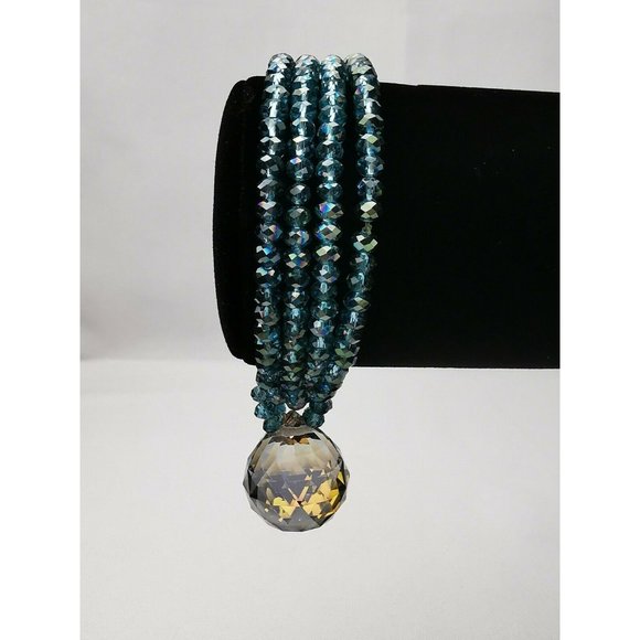 Handmade Vintage Women Bracelet  With Swarovski Crystals 8" - Picture 3 of 10